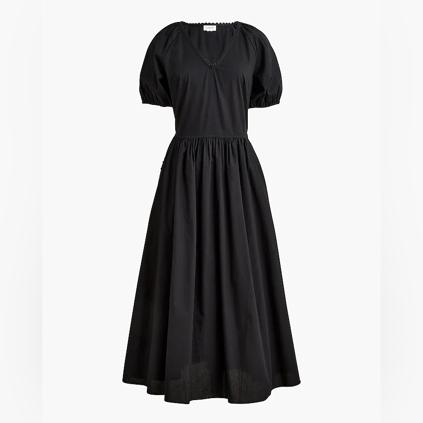 J. Crew Black Puff Sleeve Dress